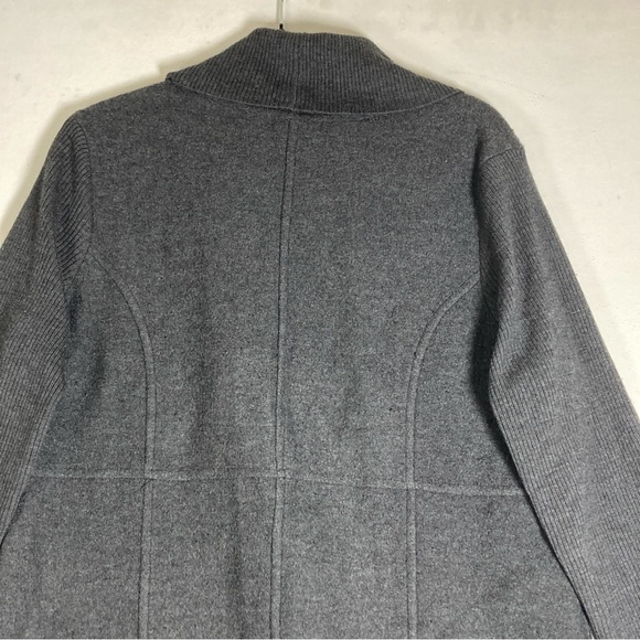 Alfani Charcoal Double-Breasted Pea Coat Merino Wool M Women’s Travel Cozy - Picture 11 of 13